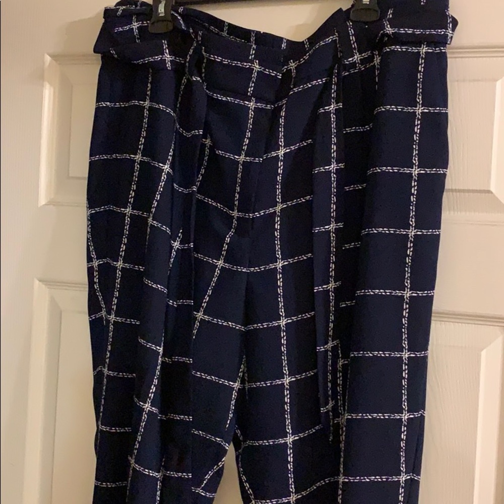 Express plus size NAvy Blue Stripe dress pants